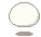 Pixelated white circular character with brown shadow base, showing four distinct facial expressions and one hand gesture