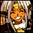Pixelated anime-style character with light brown hair and orange skin smiling broadly, next to black background with white text reading 'Anime IM' and 'c0m'