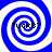 Four identical blue and white spiral patterns arranged in a , each containing the text "TUCKB?" in black pixelated font