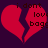 Two red broken hearts on a dark purple background with pixelated text reading "i dont love bags" above each heart.