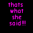 Four identical of pink pixelated text on black background reading 'thats what she said!!!'