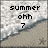 Pixelated beach scene with wave and sand background, displaying sequential text overlays: 'summer ohh 7', 'now thats luv', and '<333' in black pixel font.