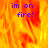 Animated fire background with blue text reading 'im on fire!' in four quadrants, one quadrant showing a gray background.