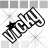 A 48x48 pixel animated buddy icon featuring the word "NIGHT" in stylized black text with white stripes, displayed across two frames on a transparent background with gray grid overlay.