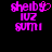 Pixelated purple text 'shelby' with a heart symbol, '107', and 'gumi' on black background; left version has heart, right version does not.