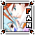 Four identical pixelated anime-style character portraits in a , each with orange hair and blue eyes, bordered by decorative corner elements