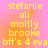 Yellow text on pink background lists names and phrases in two with orange blur effects