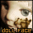 Animated contact sheet of a doll's face with repeated text and star symbols across multiple frames showing subtle animation changes.
