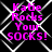 Four identical display pink text on a black background with white chain-link fence pattern