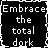 black rectangular with white text, some displaying pink text, arranged in a with one missing