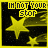 Yellow star shapes and text 'I HURT YOUR SHIP' on a black background with white speckles, animated in a