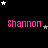 Black background with pink text 'Shannon' repeated across three , surrounded by white and gray stars in varying positions