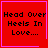 Red square icon with pink border displaying "Head Over Heels In Love..." text and two distinct animation states: one with a small heart symbol, another with a starburst symbol.