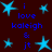 Blue text and cyan stars on dark red background with animated star effects.