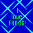 Blue background with light blue geometric lines and green text reading "I love FROGS!" in four identical quadrants.