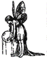 Black-and-white cartoon figure with large wings holds a glowing orb that cycles through purple, pink, and yellow hues across frames.