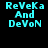Pixelated cyan text on black background reads "ReVeKa And DeVoN" in three lines, with alternating capitalization.