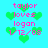 Pixelated cyan background with green heart shapes and pink text reading 'taylor loves logan 1/12/08' in two