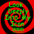Four identical red and black spiral icons with green text reading 'Look Deeply Into My Icon !!!!!' arranged in a