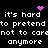 Black background with white pixelated text repeating 'it's hard to pretend not to care anymore' and three purple pixel art symbols.