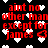 Red text on black background with white hearts and lips, repeating 'aint no other man except for james' in pixelated font.