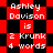 Pixelated red and black checkered background with white text reading "Ashley Davison is 2 Krunk 4 words" in two identical repeating sections.