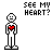 Pixel art character holding a red heart, with text changing across frames to describe the heart's condition.