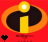 Red background with two identical yellow 'i' symbols inside orange ovals, each topped by a white circle; black pixel shapes appear below.