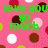 Pink polka-dot background with green text reading 'love you maggie so much cant wait til friday' in pixelated font.