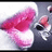 A pixelated image shows a pink and white animal face with a black eye, next to red text on a black background.