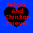 Four identical heart-shaped icons with red text on a blue background, each displaying "Felicia And Christian Forever" in a pixelated font.