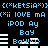 Pixelated blue text on black background with repeated phrases and symbols, featuring animated text changes in the middle