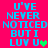 Pixelated text on bright pink background with two heart variations in blue and green tones.