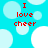 Red text "I love cheer" on a blue background with white circles, animated to shift positions.