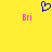 Yellow background with blue pixelated heart symbol above two pink 'Bri' text elements.