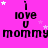 A bright pink background displays repeated text 'i love u' and 'mommy mommy' with white stars, showing animation changes in star positions across frames.