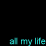 A black background displays cyan text and two heart icons with partial gray overlay on the right.
