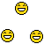 Yellow pixelated smiley faces with white teeth and black outlines scattered across a gray background.