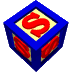 blue cubes with red 'S' symbols on yellow faces, each cube rotated to show multiple sides against a gray background