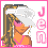 Pixel art contact sheet of a cartoon woman with long braided hair wearing sunglasses and a pink top, displayed in multiple frames showing slight animation changes.