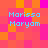 Pixelated of orange and pink squares with light blue text reading Marissa Maryam repeated in four positions