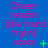 Blue background with repeated pink text 'Cheer-leading [die hard tryin] xoxo' and green symbols changing across three