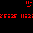 Red pixelated heart symbol above repeating red numeric sequences on black background.