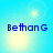 Blue text 'BethanG' on a light blue gradient background with four distinct bright circular glows in different positions across the frame.