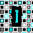 Pixelated cyan text "I AM DA BEST" on black shapes over a checkered background of gray, white, and cyan squares.