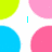 Pixelated circular pattern with cyan text reading 'I LOVE CONNOR' over a white background, featuring green, pink, and blue circles.