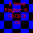 Blue and black checkered background with red text reading "I love Taylor K. <3<3<3" in four identical