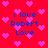 Red background with pink heart shapes and blue text reading 'i love Robert Love' in multiple positions.