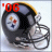 '06 text appears above a black football helmet with yellow stripe; '06 and Superbowl text appear below it in later frames.