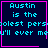 Four identical with cyan text on dark blue background, each bordered by pink lines; two contain a small heart symbol and one contains a starburst symbol